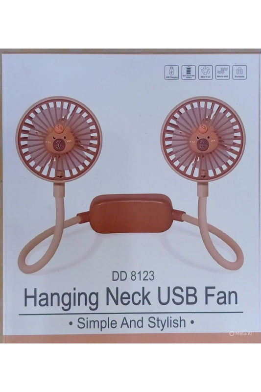 Portable Hanging Neck USB Fan Rechargeable Hands-Free Personal Cooling Fan