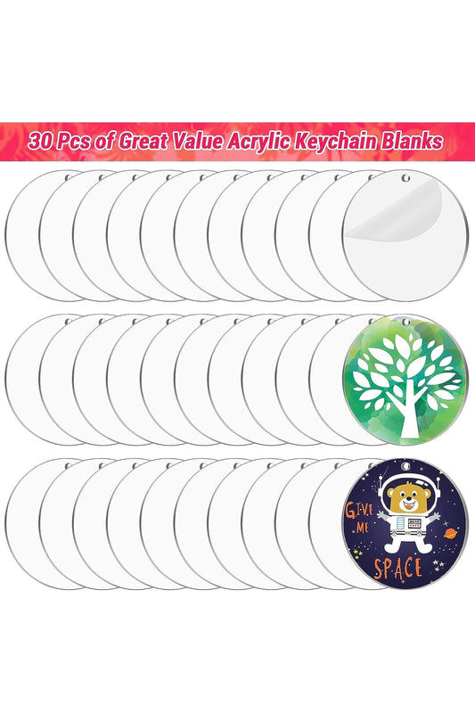 3 inch Clear Acrylic Ornaments for Crafts - 22 pcs