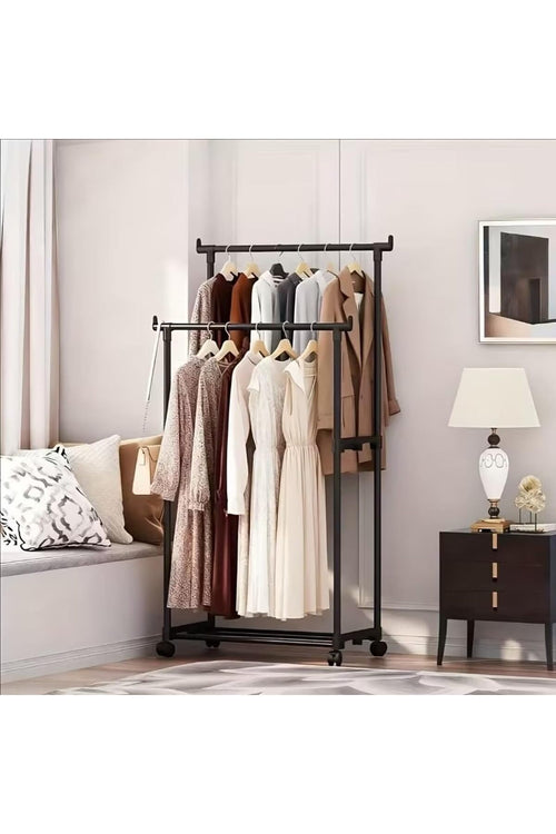 Heavy-Duty Metal Garment Rack with Wheels