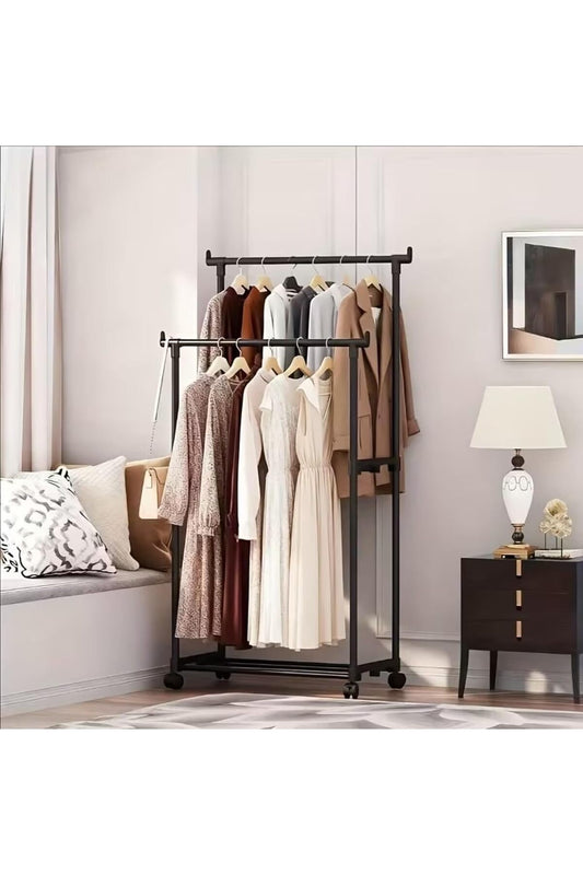 Heavy-Duty Metal Garment Rack with Wheels