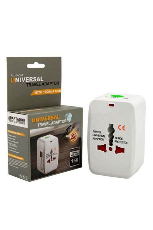 All-in-One International Travel Power Adaptor with USB Port