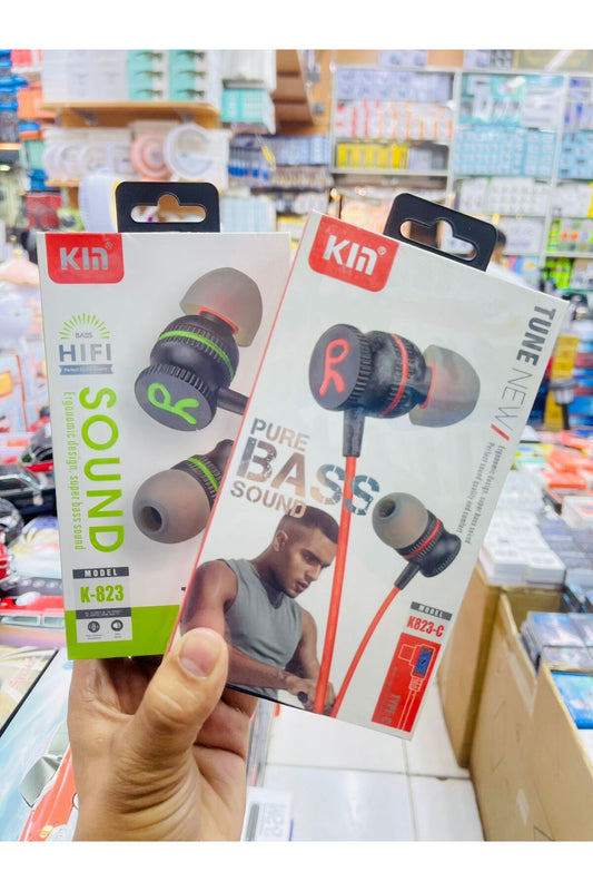 KIN K-823 Wired Stereo Earphones – In-Ear Headphones with Clear Sound & Deep Bass