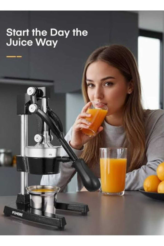 Heavy-Duty Manual Citrus Juicer – Commercial Grade Cast Iron & Stainless Steel Press