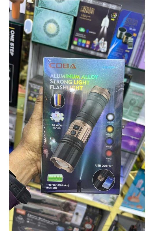 High-Power Rechargeable LED Torch – Waterproof, Zoomable & Long-Range Flashlight