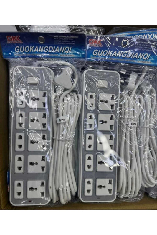 5-Meter Heavy-Duty Extension Lead – Multi-Socket Power Strip with Individual Safety Switches