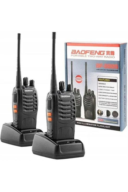 BF-888S Portable Walkie Talkie (2PCS Set) | UHF 400–470MHz Two-Way Radio with Noise Reduction,