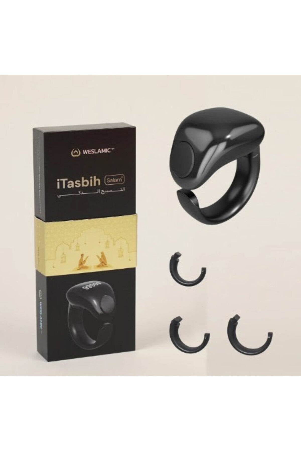 iTasbih Salam Smart Zikr Ring | 3-in-1 Adjustable Size Bluetooth Digital Tasbeeh Counter