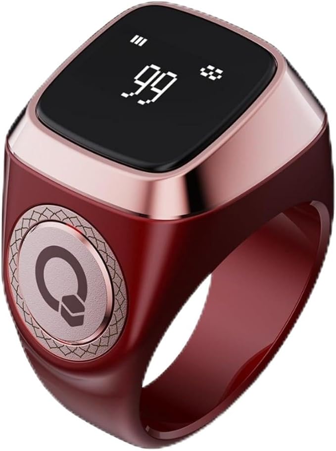 E01S Smart Tasbih Ring Lite S, Digital Prayer Counter with OLED Display, Bluetooth Sync, 5 Prayer Alerts, Silent Wearable Tasbeeh