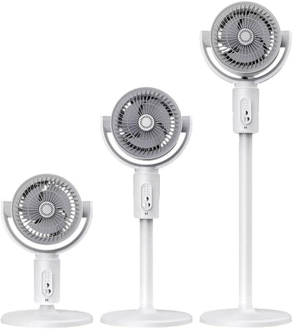 Smart Air Circulation Pedestal Fan – 3-in-1 Adjustable Height Floor & Desk Fan with Remote Control & 90° Automatic Oscillation