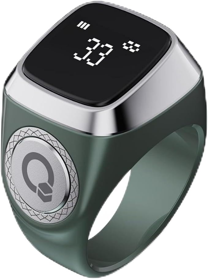 E01S Smart Tasbih Ring Lite S, Digital Prayer Counter with OLED Display, Bluetooth Sync, 5 Prayer Alerts, Silent Wearable Tasbeeh