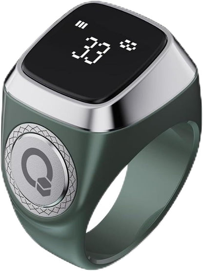 E01S Smart Tasbih Ring Lite S, Digital Prayer Counter with OLED Display, Bluetooth Sync, 5 Prayer Alerts, Silent Wearable Tasbeeh