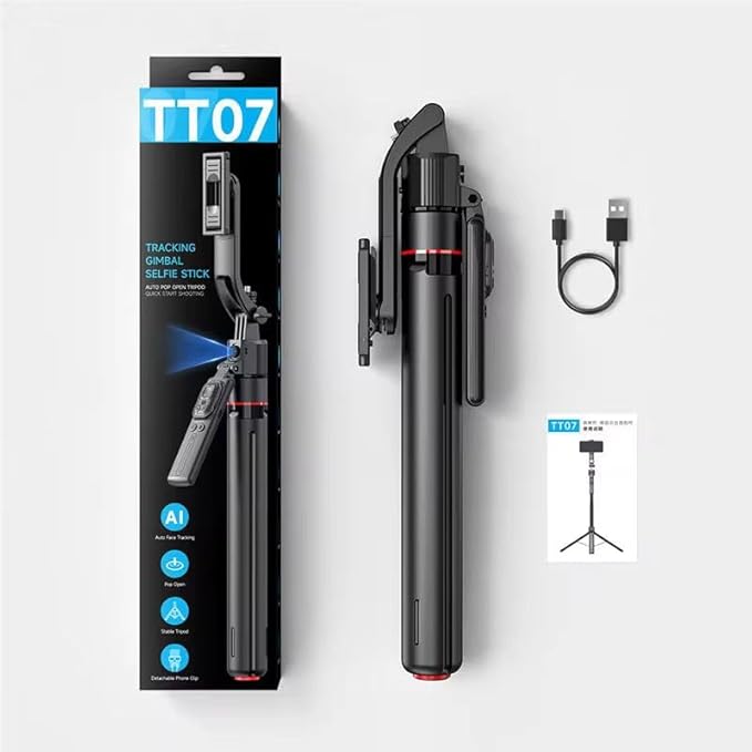 AI Face Tracking Gimbal Tripod – 360° Intelligent Auto Tracking Phone Mount for Content Creation
