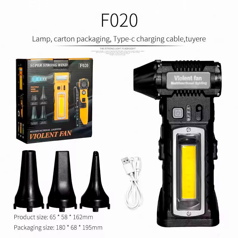 Powerful Multifunctional LED Flashlight with Multiple Nozzles