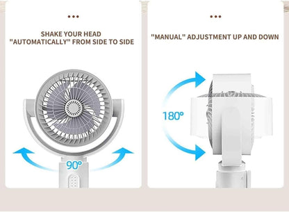 Smart Air Circulation Pedestal Fan – 3-in-1 Adjustable Height Floor & Desk Fan with Remote Control & 90° Automatic Oscillation