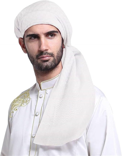 Stylish Arab Shemagh Headscarf for Men Muslims Lightweight Arabian Headwrap Scarf Breathable Head Scarf
