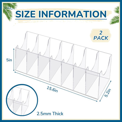 2‑Piece Acrylic Belt Storage Holder – 7‑Compartment Organizer for Belts, Ties, Jewelry, Watches, Bracelets, Makeup & Accessories