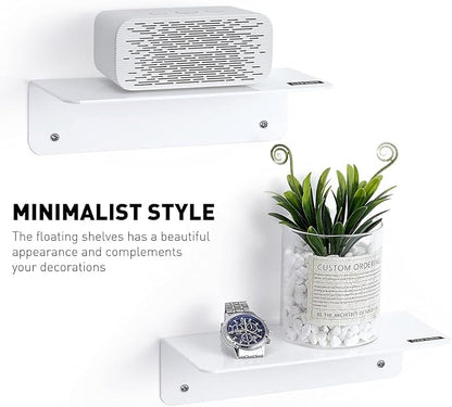 Acrylic Floating Wall Shelves – Set of 4 Small Wall Shelves for Bedroom, Bathroom, Kitchen, Living Room & Office – Clear/Black/White