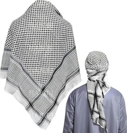 Stylish Arab Shemagh Headscarf for Men Muslims Lightweight Arabian Headwrap Scarf Breathable Head Scarf