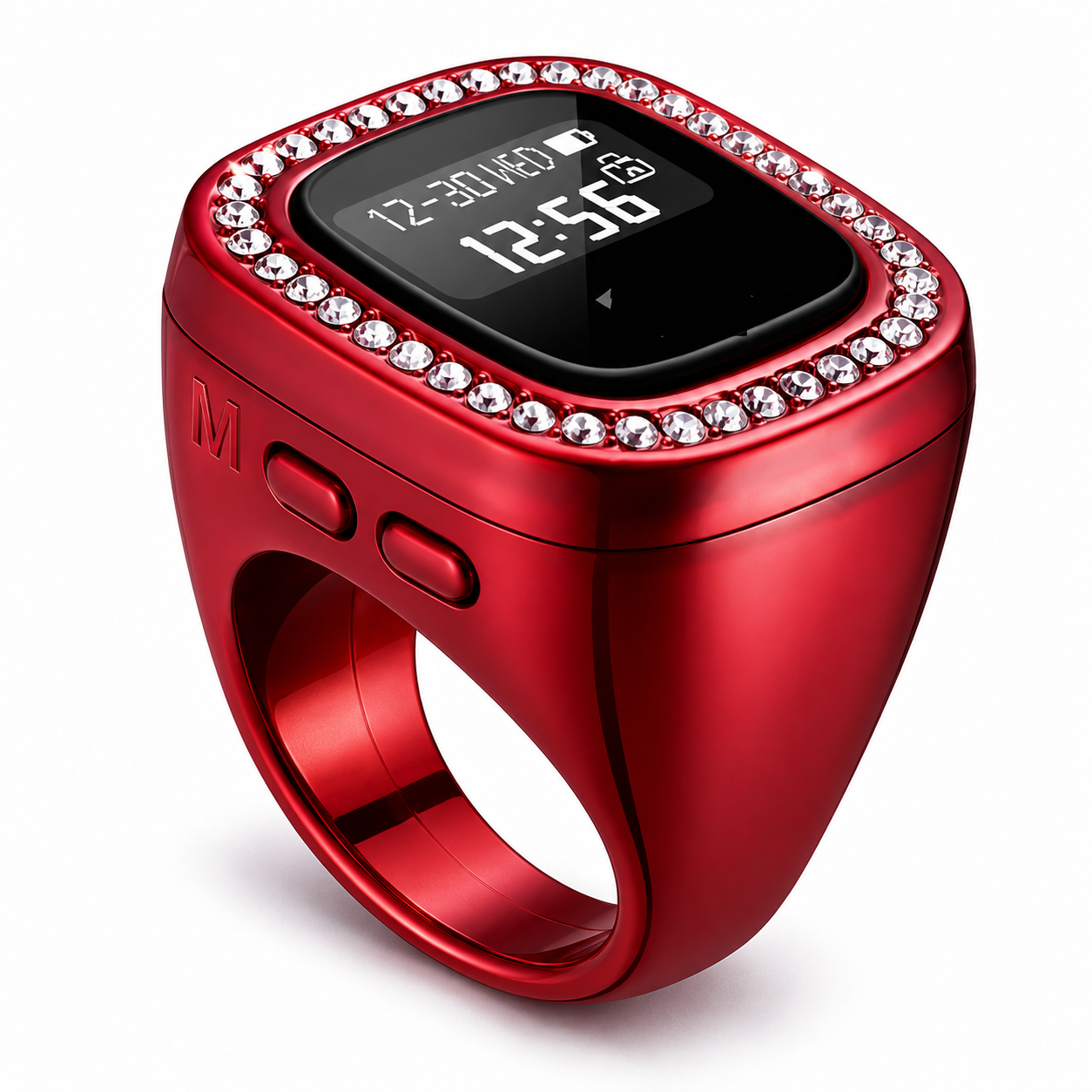Luxury Diamond Zikr Ring – Premium Smart Tasbih Counter with Crystal Accents & OLED Digital Display