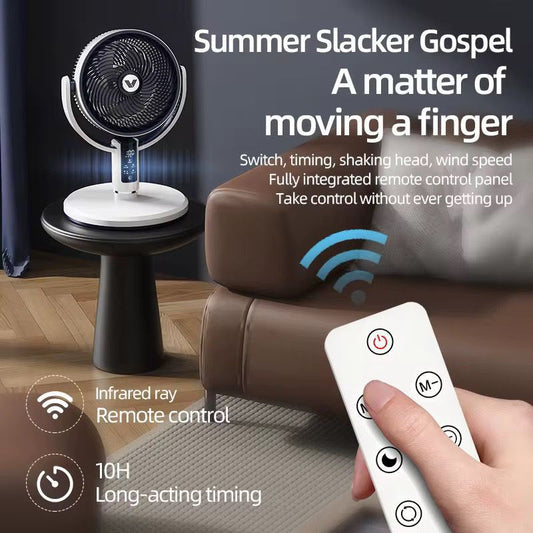 Portable Wireless Rechargeable Camping Fan with LED Display | Adjustable Height Floor & Table Fan | USB Rechargeable Outdoor Cooling Fan