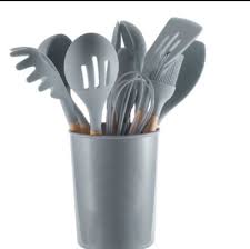 12PCS Silicone Cooking Utensil Set with Holder | Heat-Resistant Kitchen Gadgets & Tools | Non-Stick, Non-Toxic Wooden Handle Cookware Turner Spatula Set