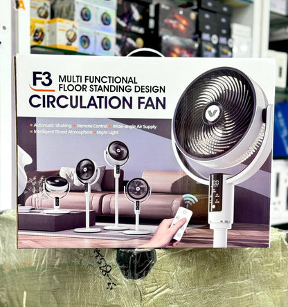 Portable Wireless Rechargeable Camping Fan with LED Display | Adjustable Height Floor & Table Fan | USB Rechargeable Outdoor Cooling Fan