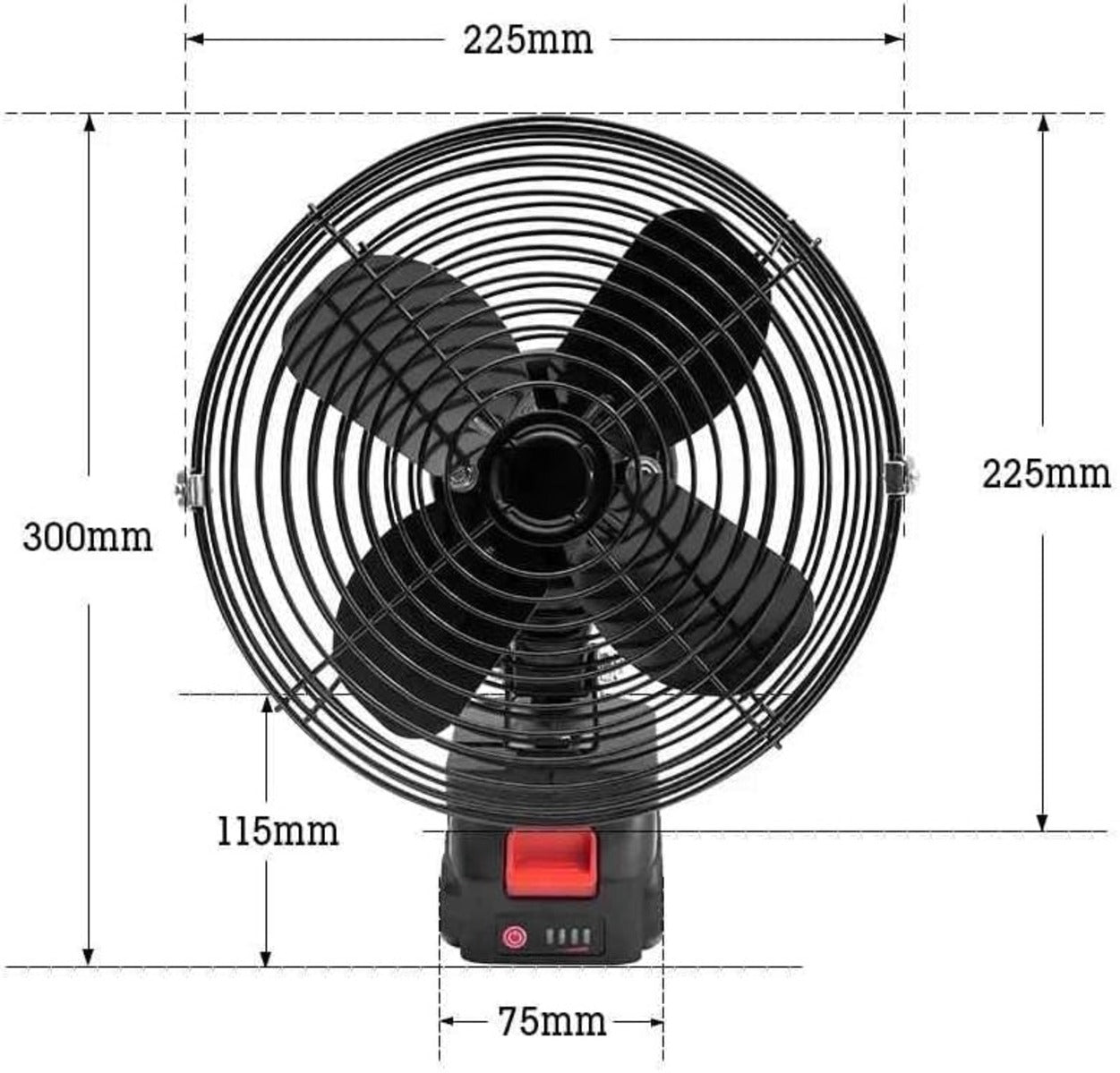 21V Lithium Electric Power Fan – Portable Cordless High-Velocity Industrial Fan with Rechargeable Battery & 2-Speed Control
