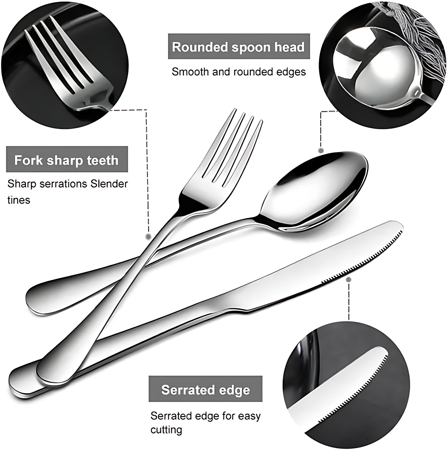 Premium 24-Piece Stainless Steel Cutlery Set with Hanging Display Stand – Elegant Silverware Flatware Set with Gift Box