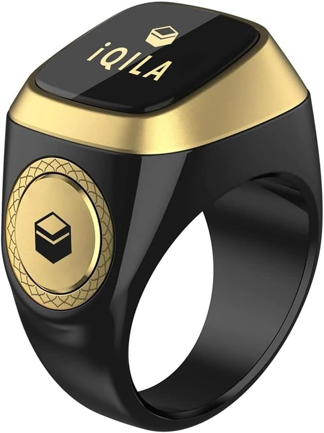 Digital Tasbih Zikr Ring – Blue & Gold