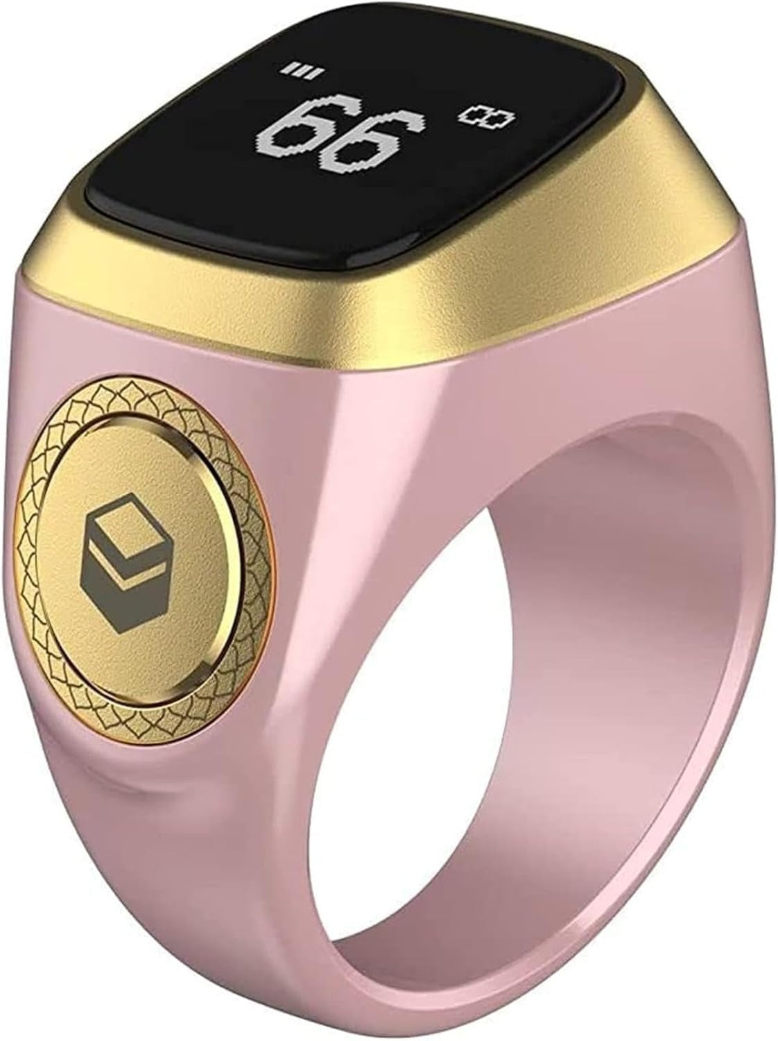 Digital Tasbih Zikr Ring – Blue & Gold