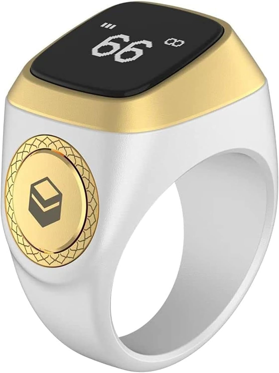 Digital Tasbih Zikr Ring – Blue & Gold