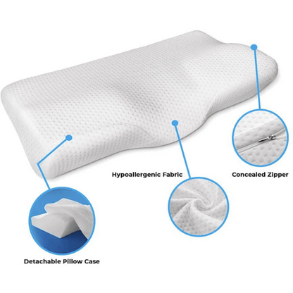 Orthopedic Memory Foam Contour Pillow – Ergonomic Cervical Pillow for Neck & Shoulder Pain Relief – Breathable & Hypoallergenic