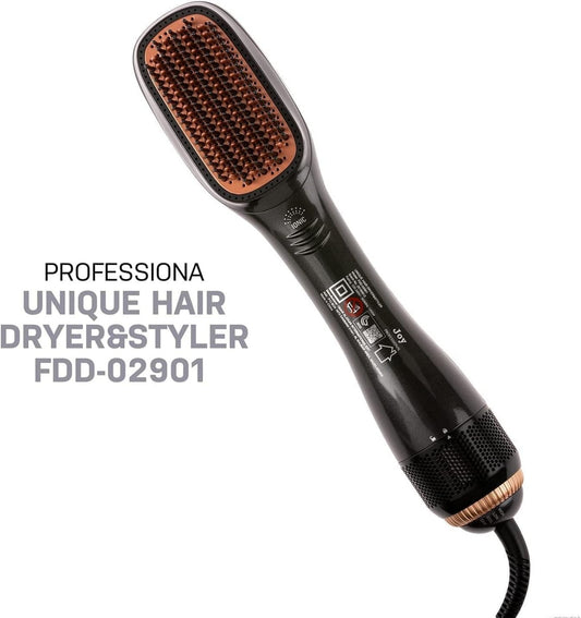 Professional Ionic Hair Straightener Brush – 2-in-1 Hot Air Comb with 200 Million Negative Ions & Anti-Scald Design
