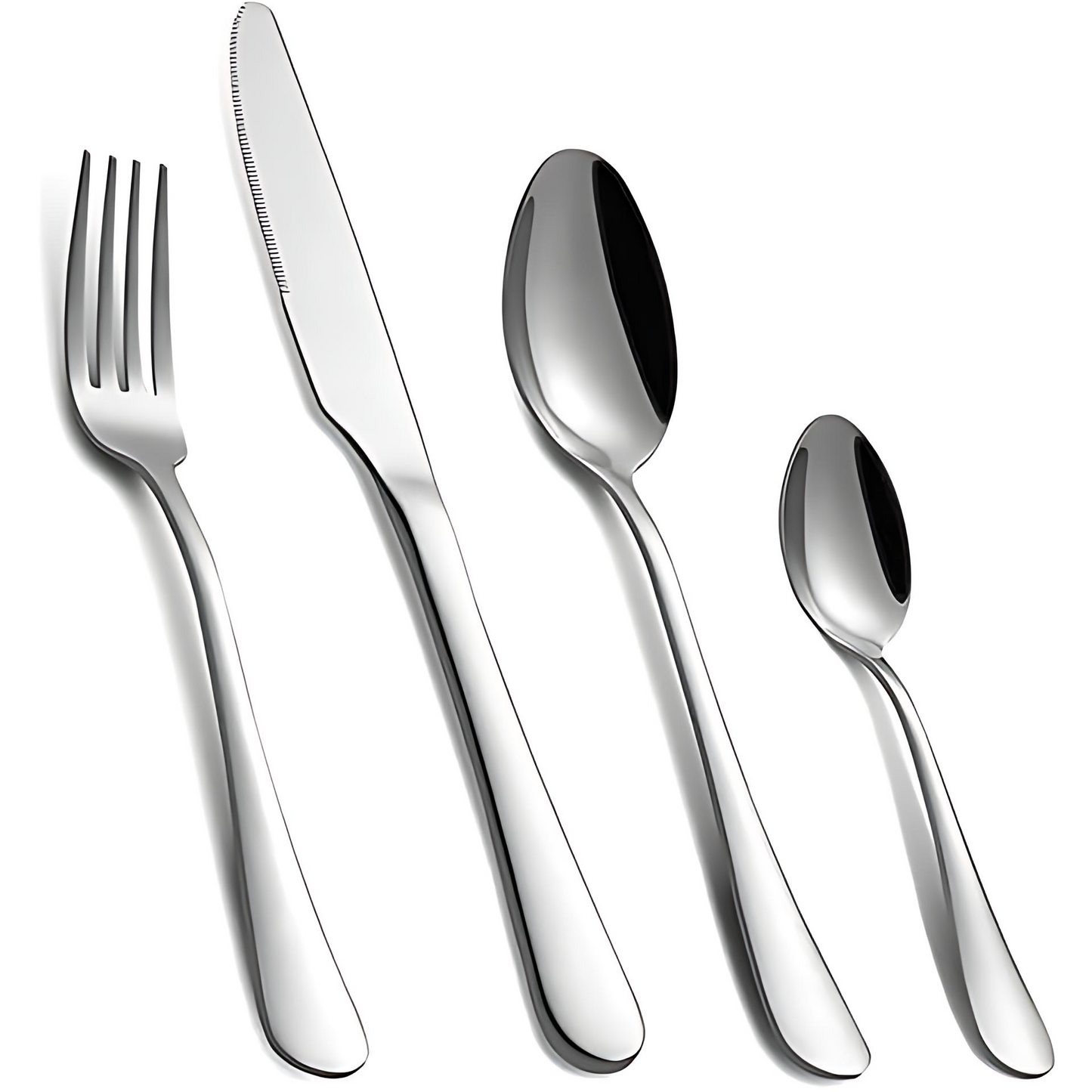 Premium 24-Piece Stainless Steel Cutlery Set with Hanging Display Stand – Elegant Silverware Flatware Set with Gift Box