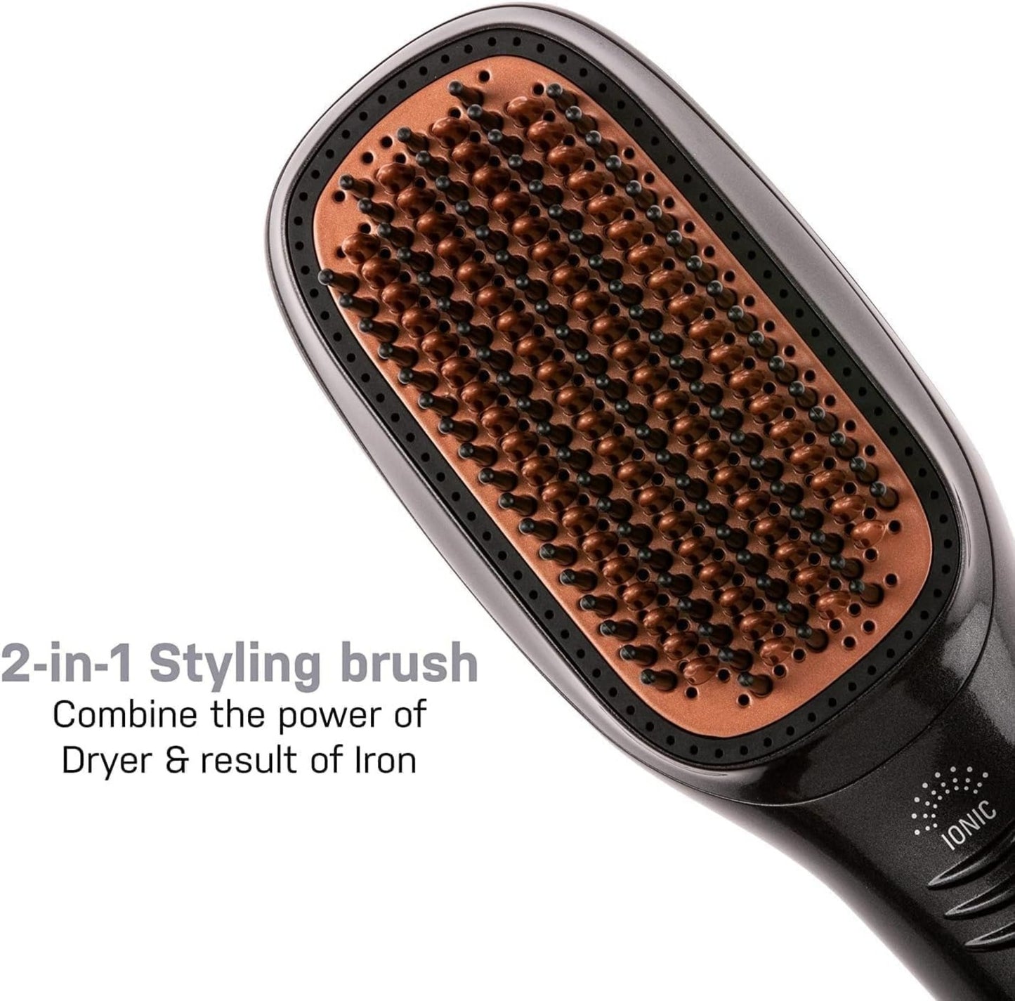 Professional Ionic Hair Straightener Brush – 2-in-1 Hot Air Comb with 200 Million Negative Ions & Anti-Scald Design