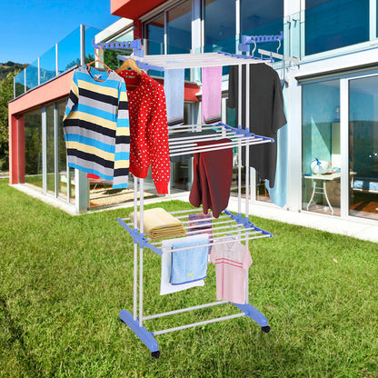 4 Tier 67'' Clothes Drying Rack Rotation Folding Laundry Hanger Organizer Stand