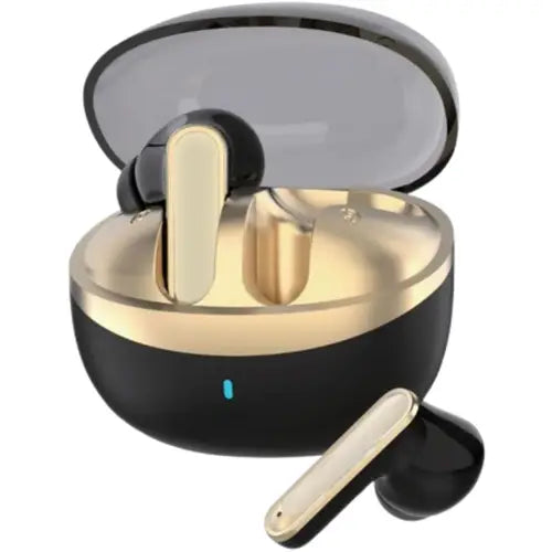 Premium TWS Wireless Earbuds – Gold & Black, HD Stereo Sound, Touch Control & Long Battery
