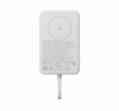 10000mAh Magnetic Wireless Power Bank with 33W Fast Charging & Built-In Cable