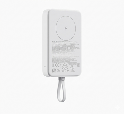 10000mAh Magnetic Wireless Power Bank with 33W Fast Charging & Built-In Cable